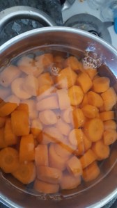 חבילת גזרים שנלכדה בצהריים.